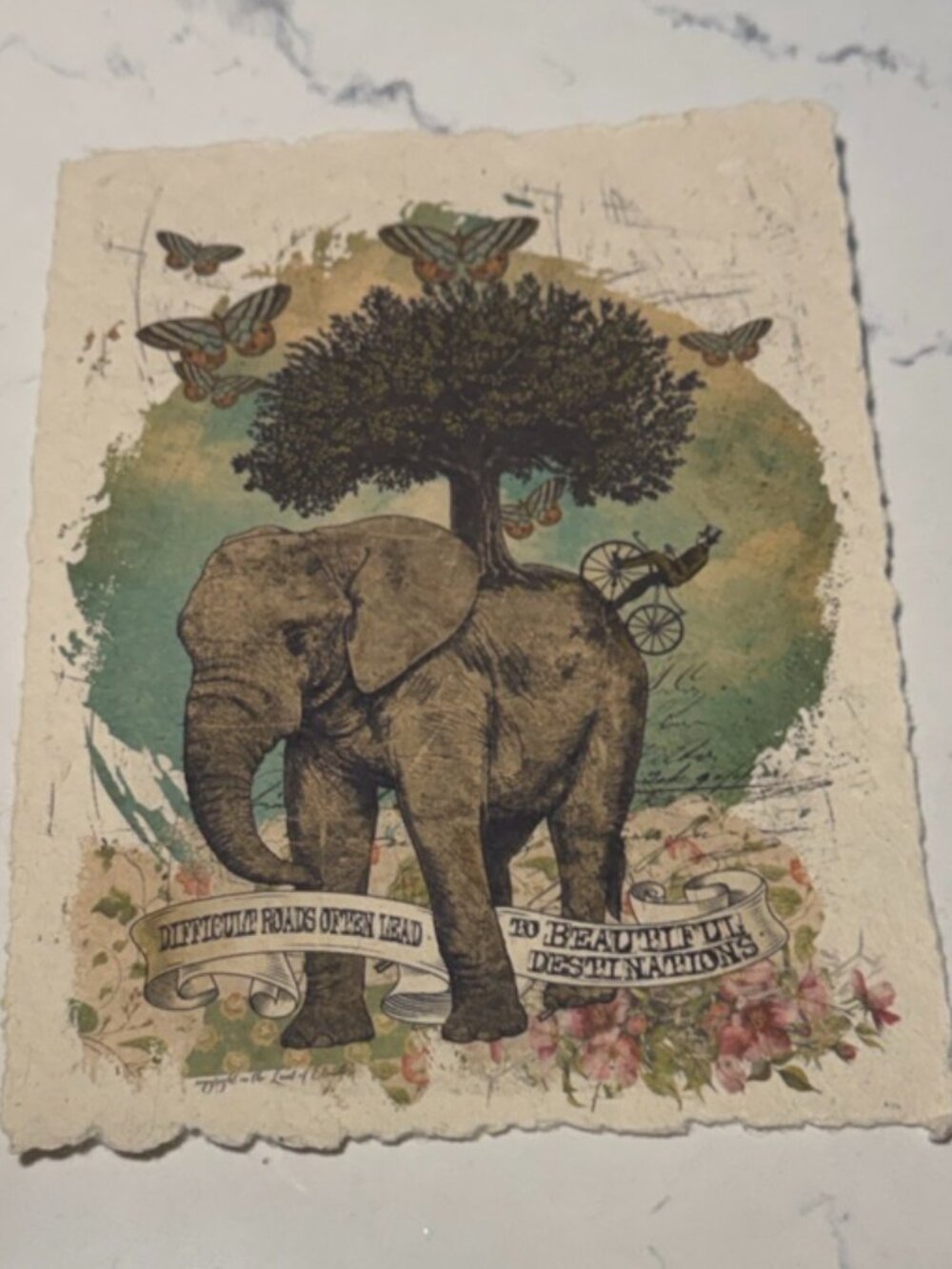 In the Land of Elsewhere Elephant Different Paths 4x6 Art Print